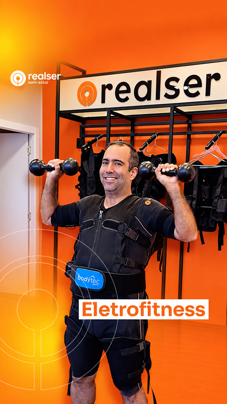Sessão de eletrofitness na Realser